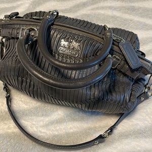 COACH Gray  Leather Handbag EUC